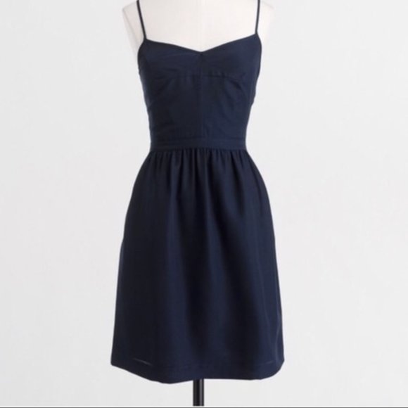 J. Crew Slip Cami Dress Sz 0 V Neck Cocktail Gathered Elastic Back Waist… - Picture 1 of 12